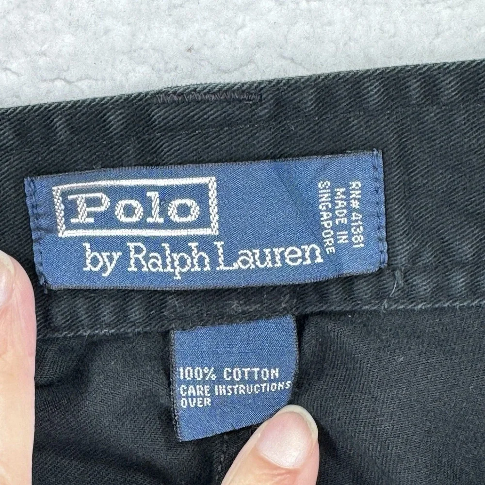 Polo Ralph Lauren Chino Shorts Mens 34 Black Cotton Twill Classic Fit Preppy